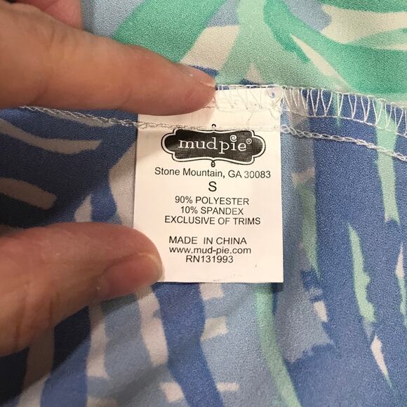 NWT Mudpie Palm Leaf Scoop Neck Sleeveless Tank Top Dress S - Picture 4 of 5